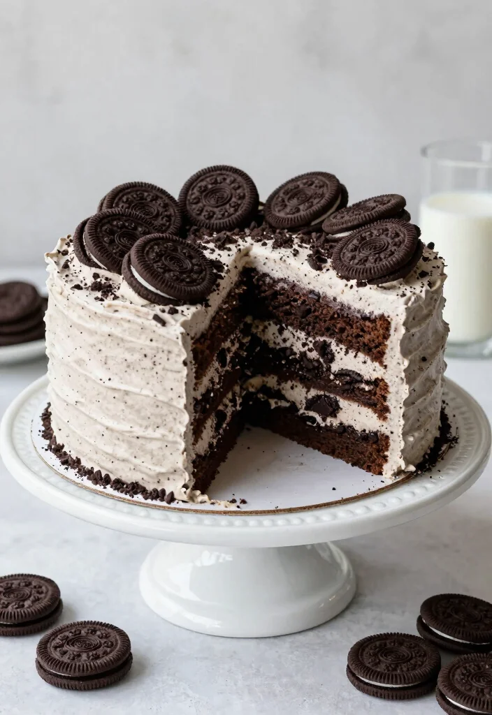 18 Gooey Cake Recipes With Soft Melt-In-Your-Mouth Texture - 8. Chocolate Oreo Cake 1