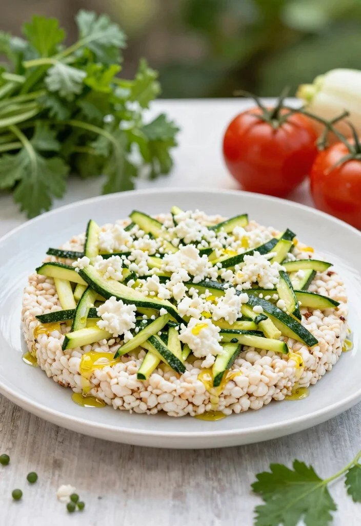 18 Healthy Rice Cake Recipes for Snacks and Light Meals - 14. Zucchini and Feta Rice Cake 1