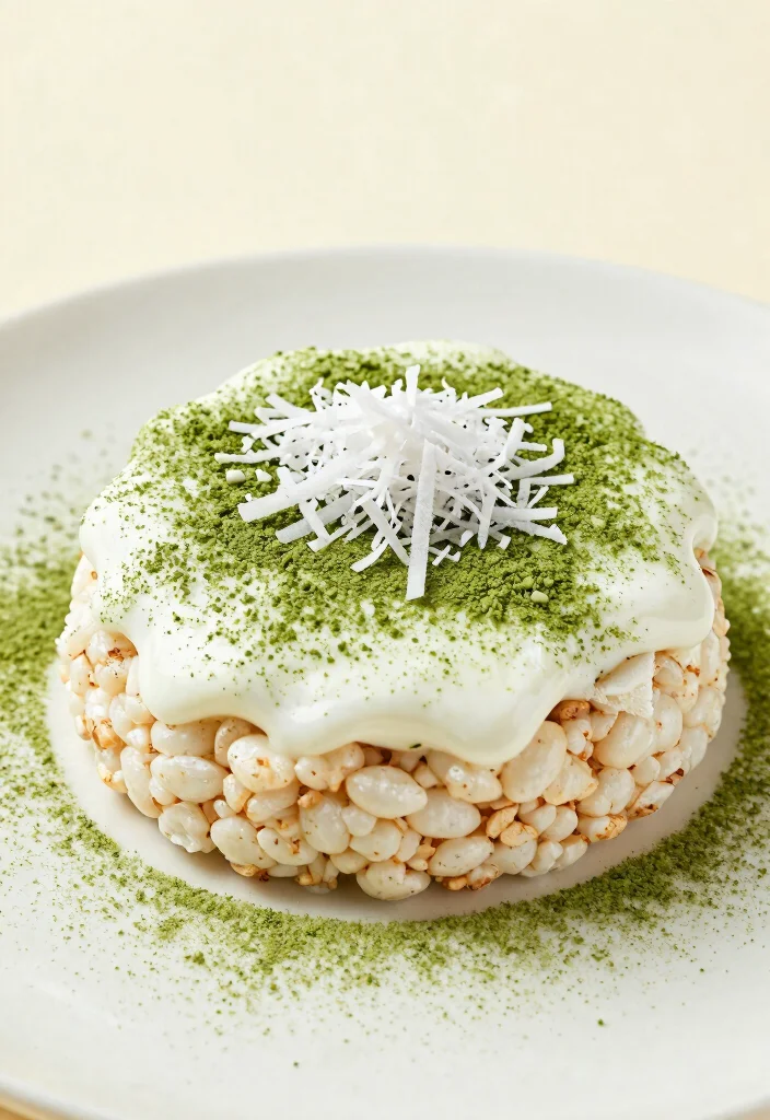 18 Healthy Rice Cake Recipes for Snacks and Light Meals - 15. Matcha and Coconut Rice Cake 1