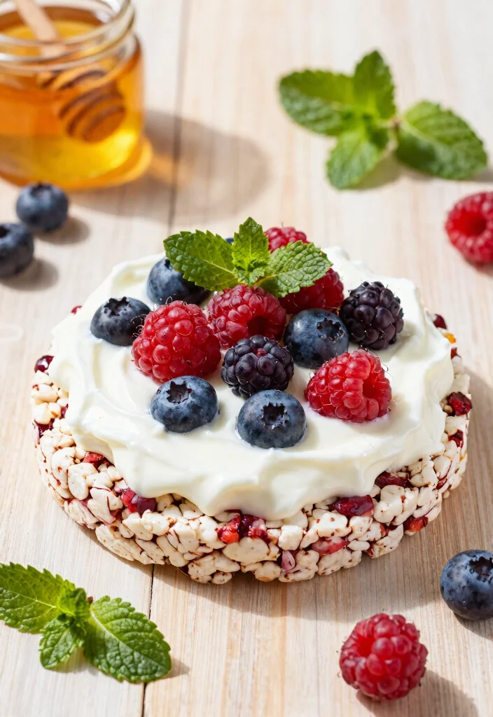 18 Healthy Rice Cake Recipes for Snacks and Light Meals - 3. Greek Yogurt and Berries 1