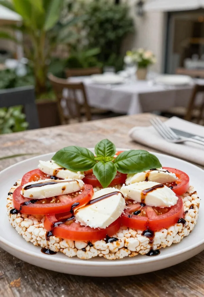 18 Healthy Rice Cake Recipes for Snacks and Light Meals - 9. Caprese Rice Cake 1