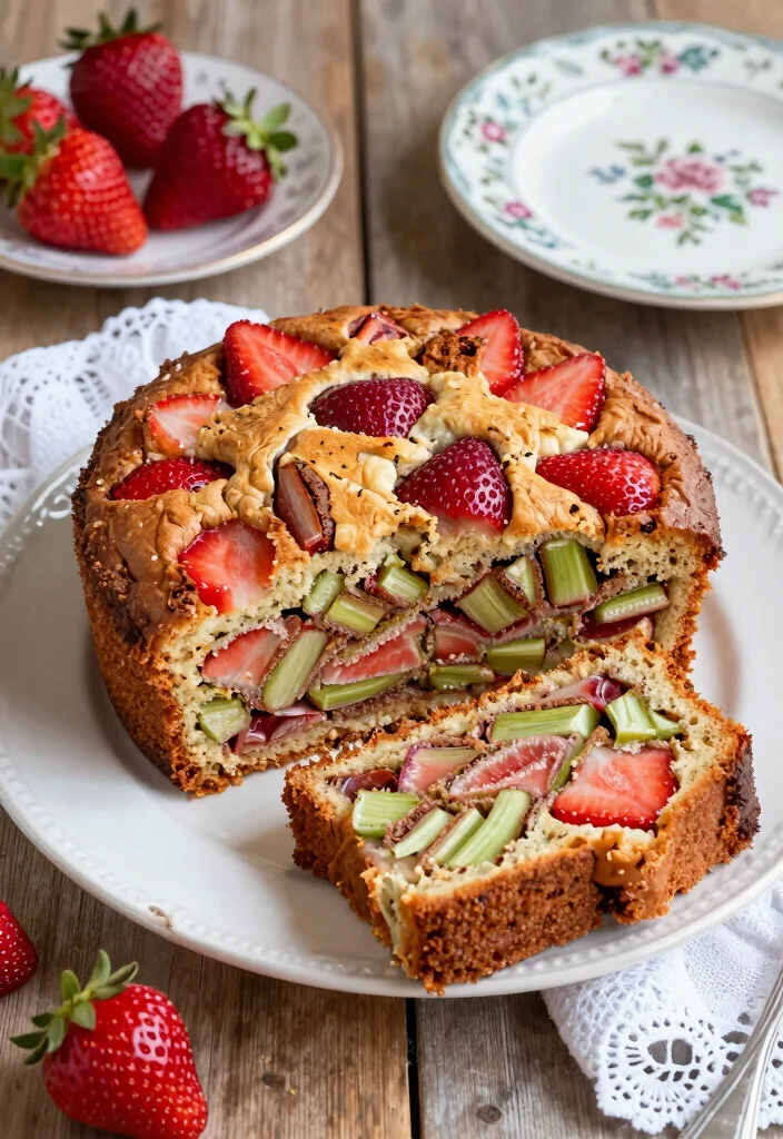 18 Irresistible Gluten-Free Cinnamon Coffee Cake Recipes With Crumb Topping - 5. Strawberry Rhubarb Cinnamon Coffee Cake 1