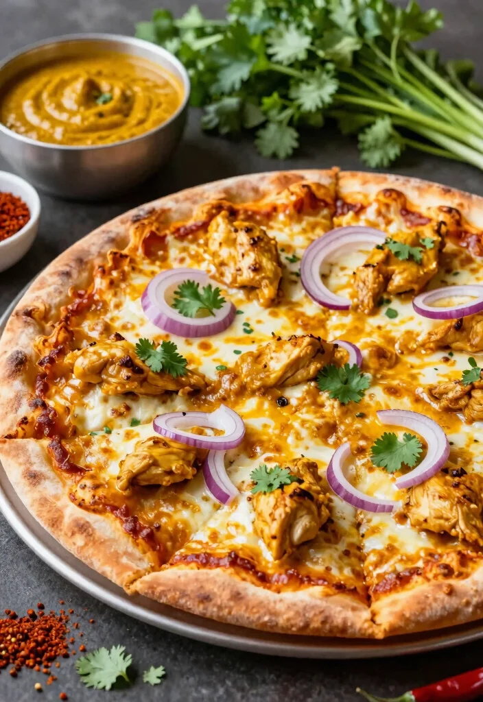 18 Pizza Stone Baking Recipes for Crispy Homemade Results - 17. Curry Chicken Pizza 1