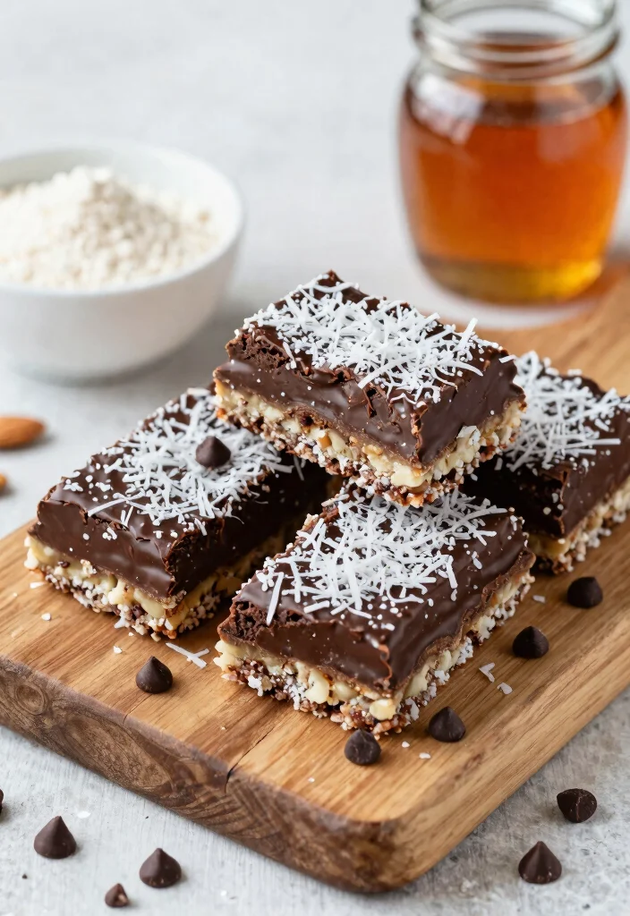 18 Protein Baking Recipes for Healthy Snacking - 13. Chocolate Coconut Protein Bars 1