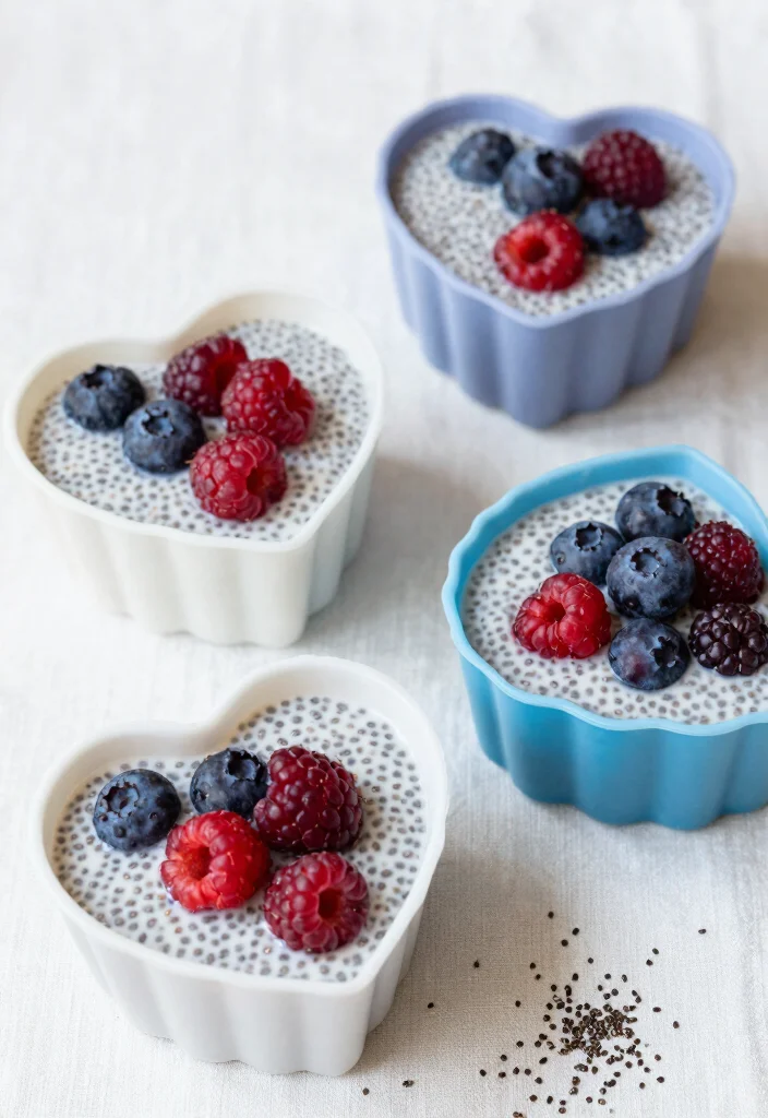 18 Silicone Baking Molds Recipes for Fun Homemade Desserts - 1. Berry Coconut Chia Puddings 1