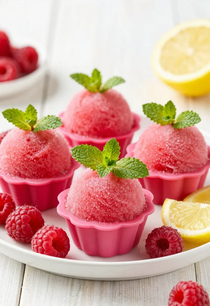 18 Silicone Baking Molds Recipes for Fun Homemade Desserts - 10. Raspberry Lemonade Sorbet 1