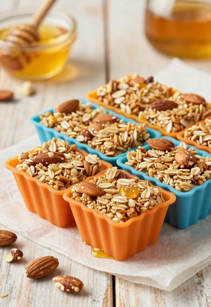18 Silicone Baking Molds Recipes for Fun Homemade Desserts - 12. Honey Almond Granola Bars 1