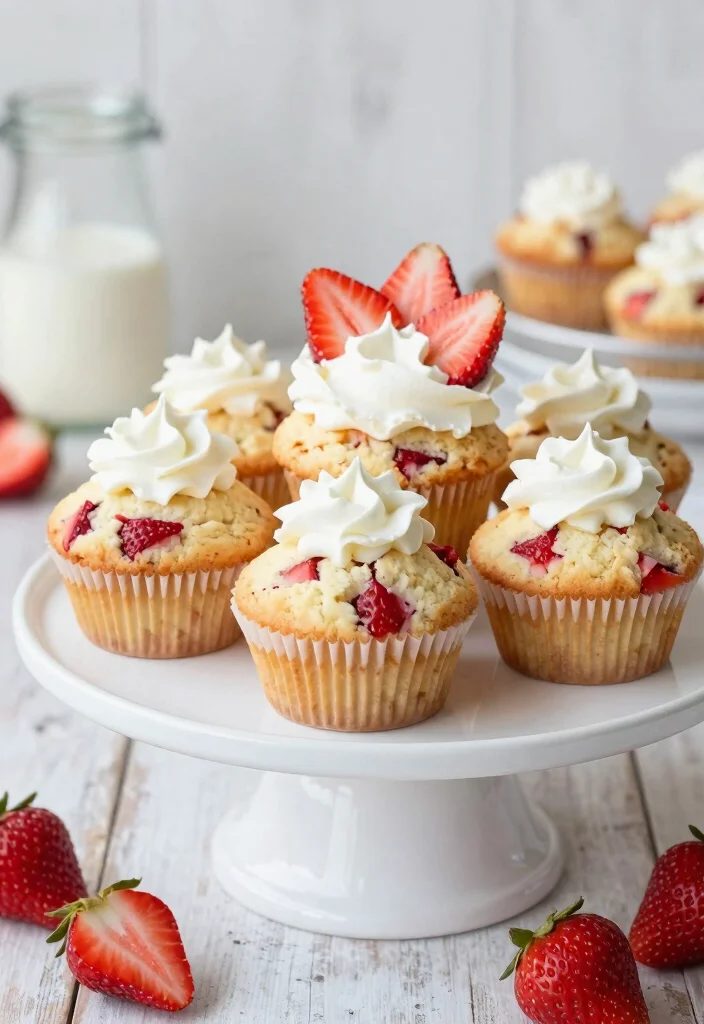 18 Soft Coffee Cake Muffin Recipes for Breakfast or Brunch - 10. Strawberry Shortcake Muffins 1