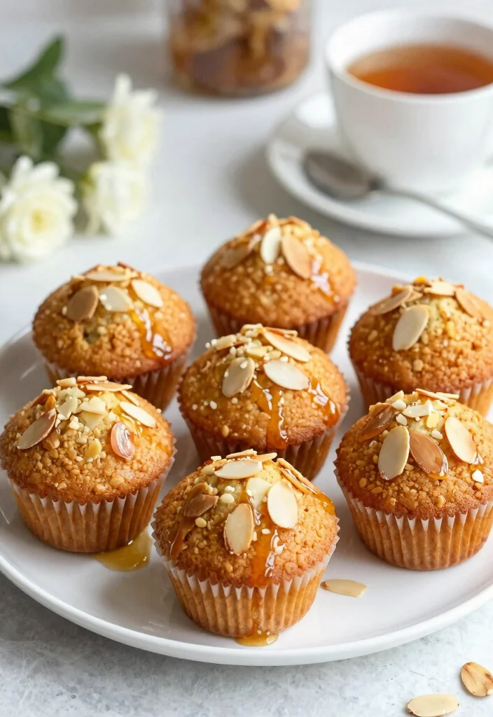 18 Soft Coffee Cake Muffin Recipes for Breakfast or Brunch - 17. Honey Almond Muffins 1
