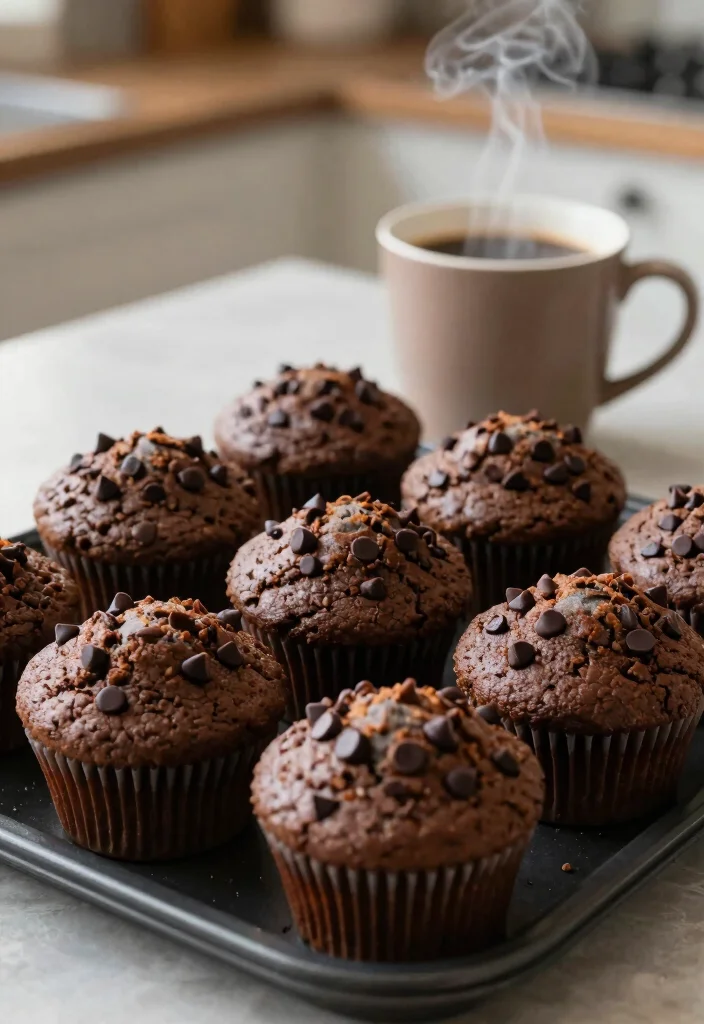 18 Soft Coffee Cake Muffin Recipes for Breakfast or Brunch - 8. Mocha Chip Muffins 1