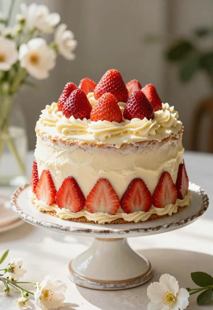 18 Sweet Strawberry Cake Recipes Made From Scratch - 12. Strawberry Vanilla Bean Cake 1