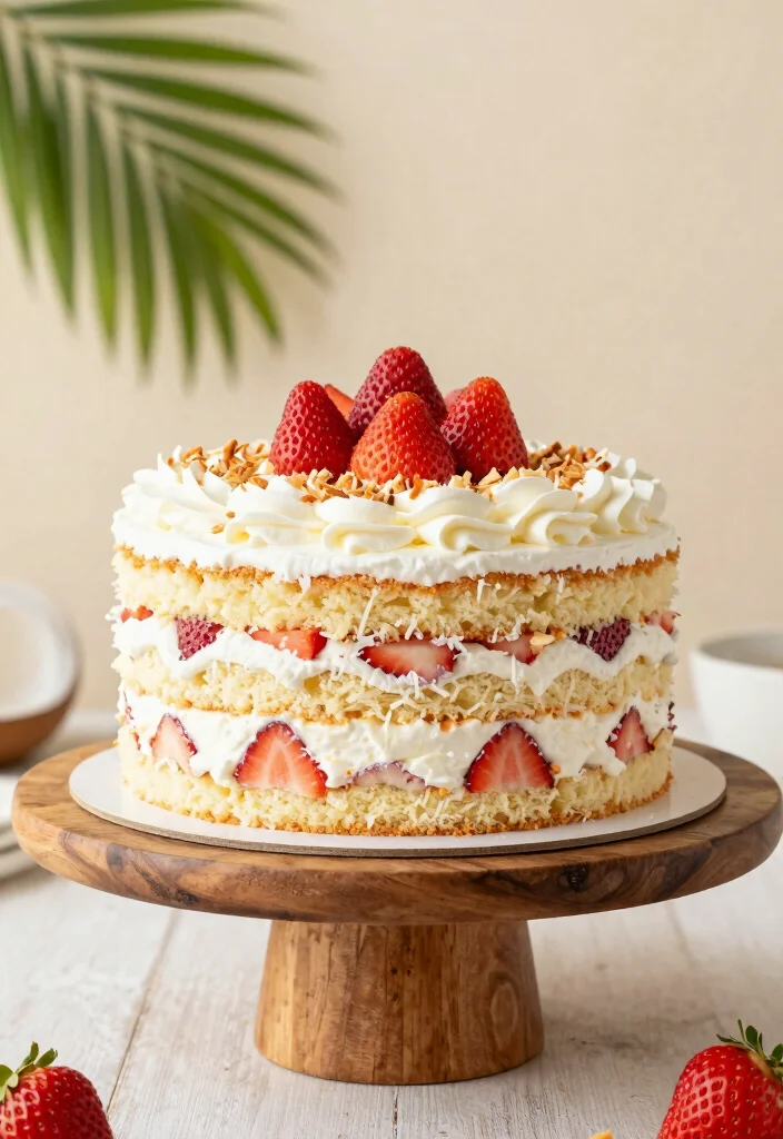 18 Sweet Strawberry Cake Recipes Made From Scratch - 5. Strawberry Coconut Cake 1