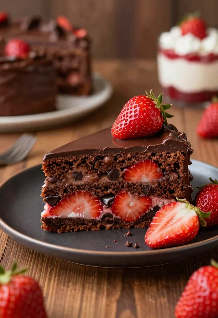 18 Sweet Strawberry Cake Recipes Made From Scratch - 6. Strawberry Chocolate Chip Cake 1