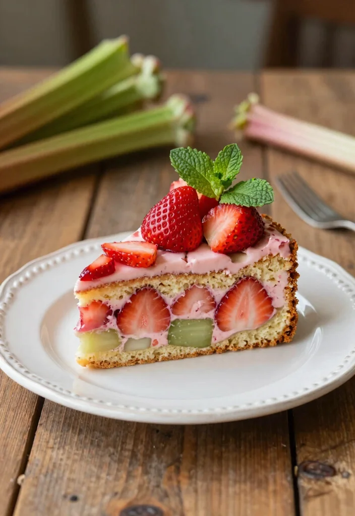 18 Sweet Strawberry Cake Recipes Made From Scratch - 9. Strawberry Rhubarb Cake 1