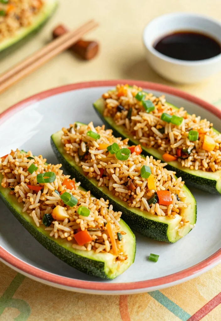 18 Zucchini Boats Baking Recipes for Easy Family Meals - 12. Fried Rice Zucchini Boats 1