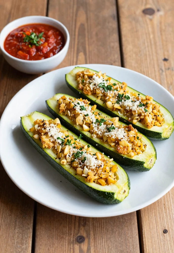 18 Zucchini Boats Baking Recipes for Easy Family Meals - 13. Garlic Parmesan Stuffed Zucchini Boats 1