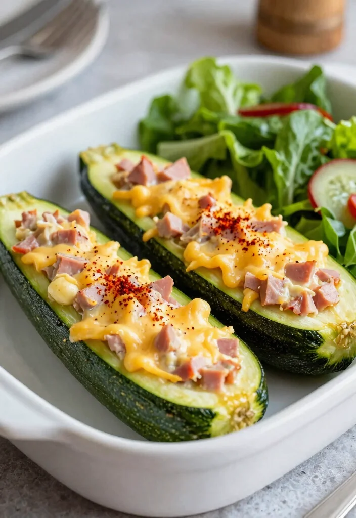 18 Zucchini Boats Baking Recipes for Easy Family Meals - 14. Ham and Cheese Stuffed Zucchini Boats 1