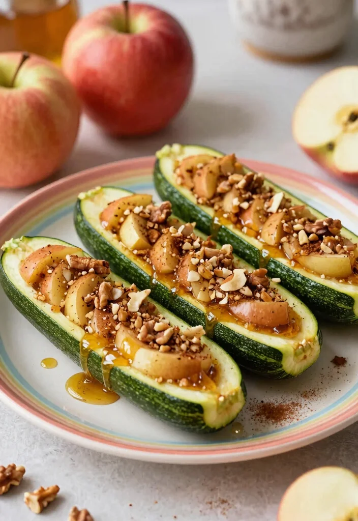 18 Zucchini Boats Baking Recipes for Easy Family Meals - 15. Apple Cinnamon Stuffed Zucchini Boats 1