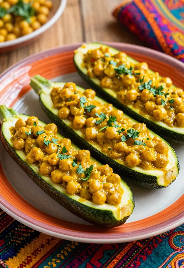 18 Zucchini Boats Baking Recipes for Easy Family Meals - 16. Curry Chickpea Zucchini Boats 1