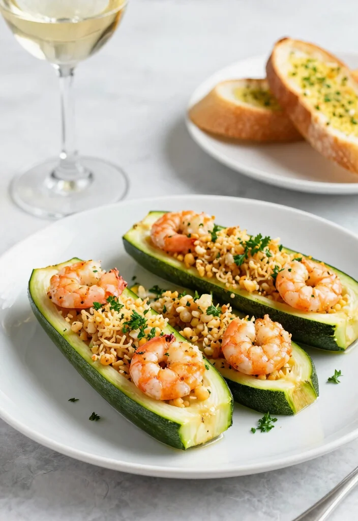 18 Zucchini Boats Baking Recipes for Easy Family Meals - 17. Shrimp Scampi Zucchini Boats 1