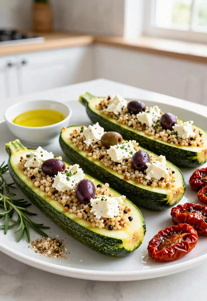 18 Zucchini Boats Baking Recipes for Easy Family Meals - 2. Mediterranean Quinoa Zucchini Boats 1