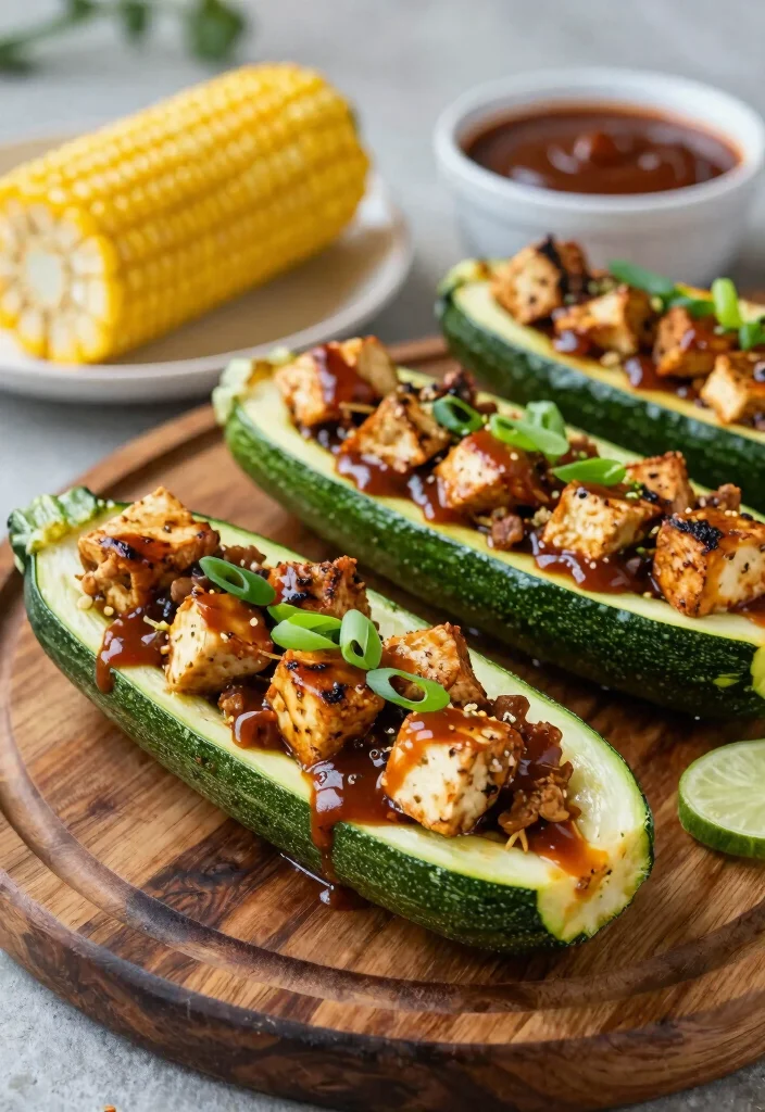 18 Zucchini Boats Baking Recipes for Easy Family Meals - 6. BBQ Tofu Stuffed Zucchini Boats 1