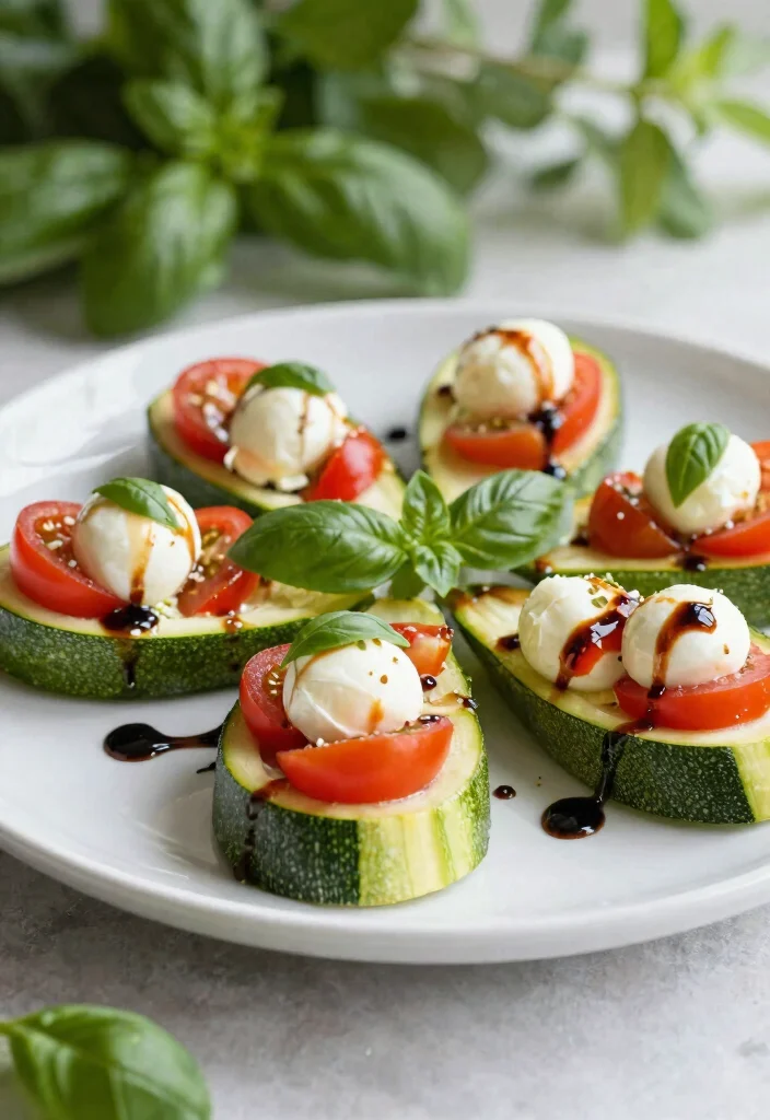 18 Zucchini Boats Baking Recipes for Easy Family Meals - 7. Caprese Salad Zucchini Boats 1