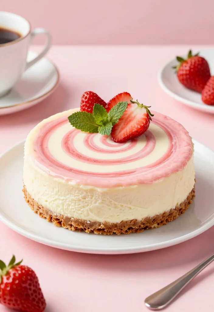 19 Strawberry Baking Recipes Bursting with Fresh Flavor - 10. Strawberry Swirl Cheesecake 1
