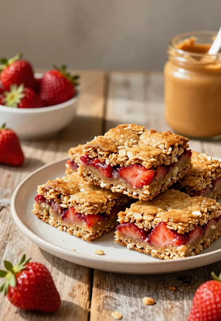 19 Strawberry Baking Recipes Bursting with Fresh Flavor - 2. Strawberry Oatmeal Bars 1