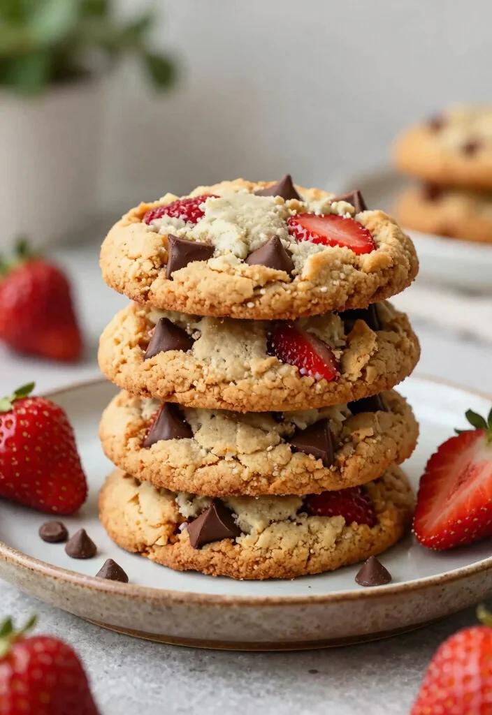 19 Strawberry Baking Recipes Bursting with Fresh Flavor - 8. Strawberry Chocolate Chip Cookies 1
