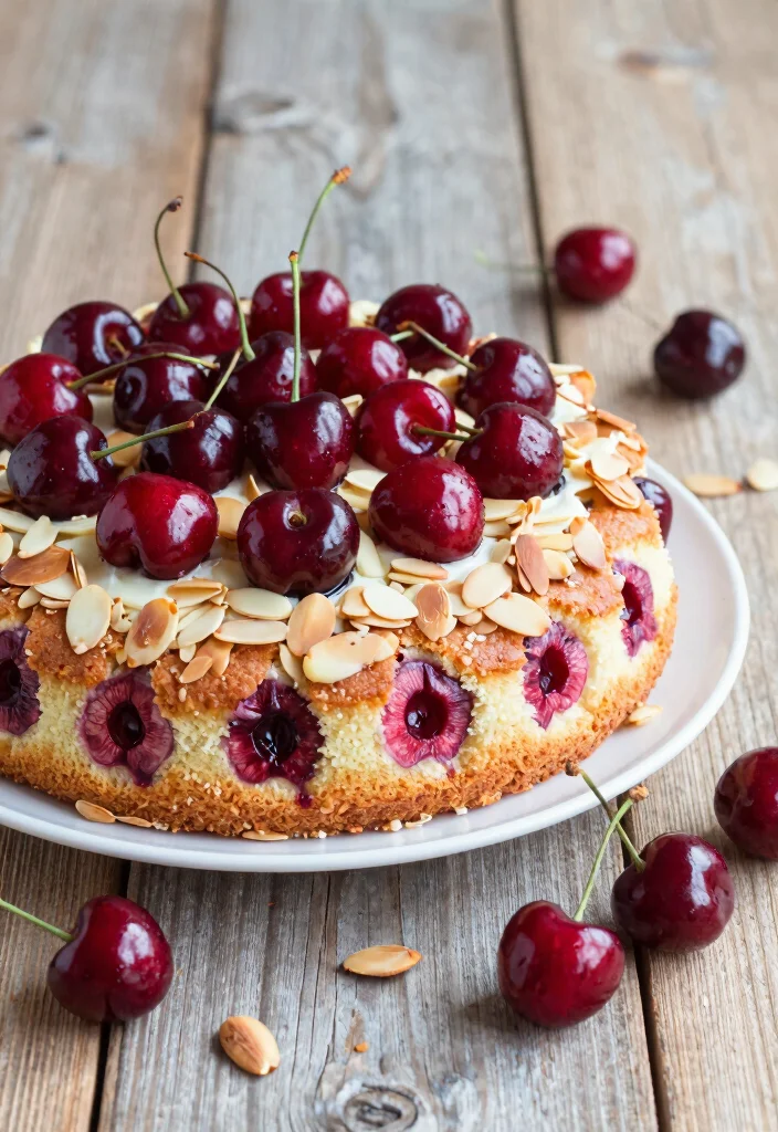 20 Easy Vegan Cake Recipes Moist and Dairy Free - 17. Cherry Almond Cake 1