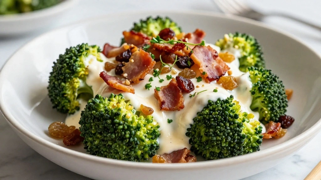 Best Broccoli Salad Recipe with Bacon, Raisins & Creamy Dressing