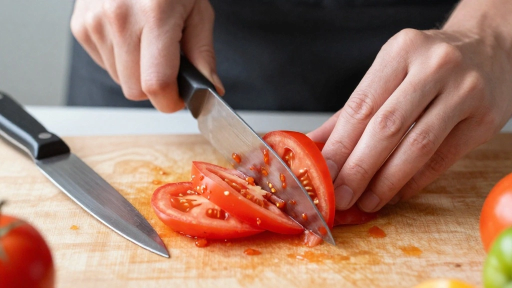 Classic Bruschetta Recipe with Fresh Tomatoes and Basil - Step 2: Dice Tomatoes 1