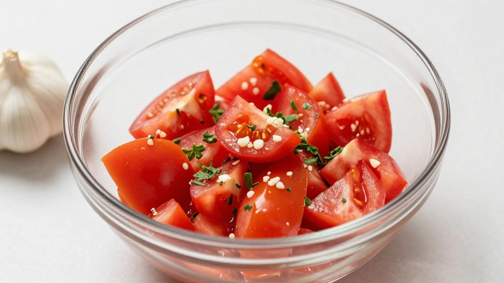 Classic Bruschetta Recipe with Fresh Tomatoes and Basil - Step 4: Mix Ingredients 1