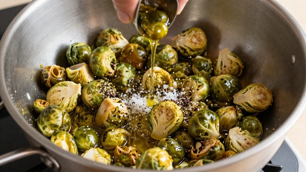 Crispy Roasted Brussels Sprouts Recipe with Garlic and Parmesan - Step 2: Season the Brussels Sprouts 1