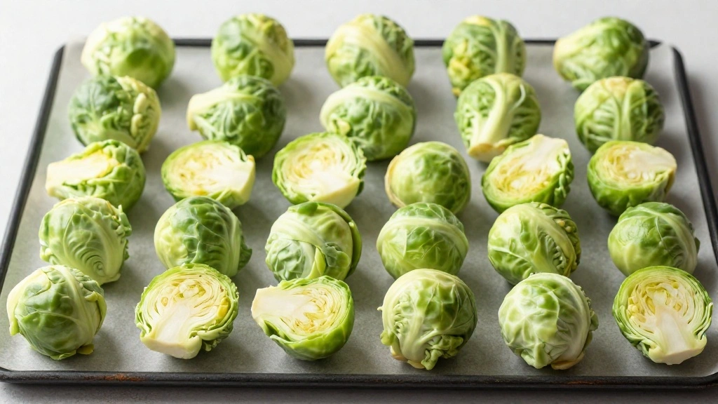 Crispy Roasted Brussels Sprouts Recipe with Garlic and Parmesan - Step 3: Arrange on Baking Sheet 1