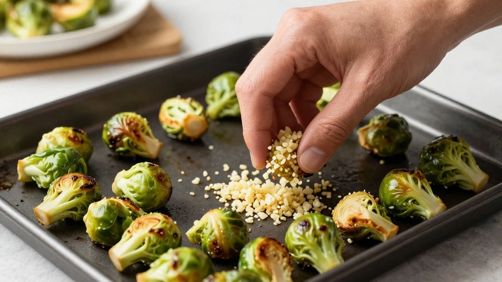 Crispy Roasted Brussels Sprouts Recipe with Garlic and Parmesan - Step 5: Add Garlic 1