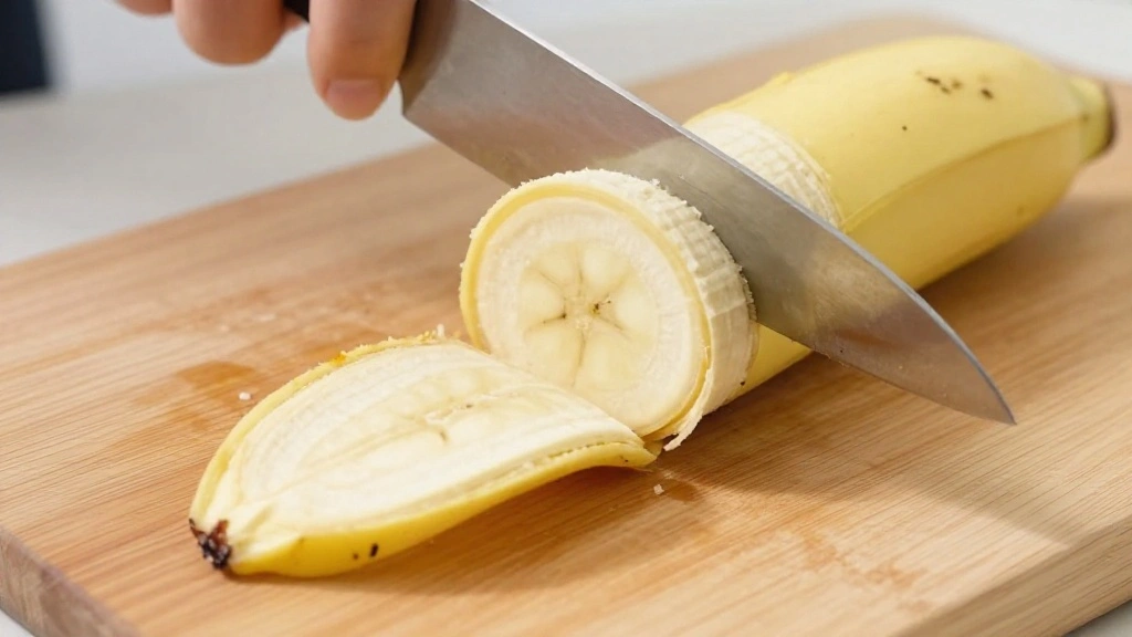 Easy Green Smoothie Recipe That Actually Tastes Amazing - Step 3: Slice the Banana 1