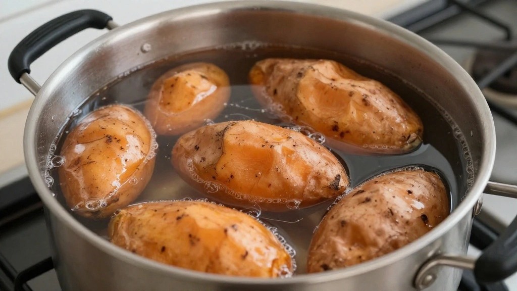 Fluffy Mashed Sweet Potatoes Recipe with Butter and Cinnamon - Step 2: Boil Sweet Potatoes 1