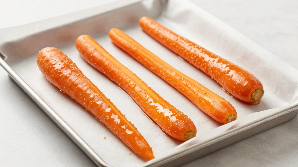 Simple Roasted Carrots Recipe with Honey Glaze and Fresh Herbs - Step 5: Arrange on Baking Sheet 1