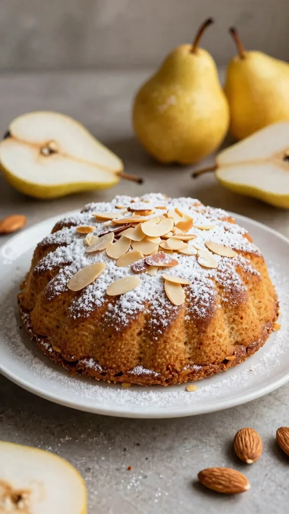 10 Autumn Cake Recipes Warm, Spiced and Cozy - 8. Pear Almond Cake 1