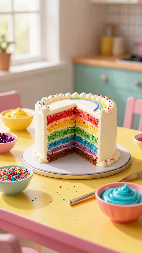 11 Cake Recipes for Kids: Fun, Easy, and Delicious - 1. Rainbow Surprise Cake 1