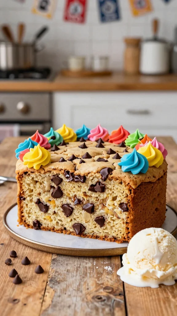11 Cake Recipes for Kids: Fun, Easy, and Delicious - 2. Chocolate Chip Cookie Cake 1