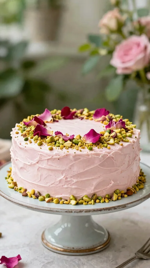 11 Unique Cake Recipes That Stand Out from the Crowd - 8. Pistachio Rose Water Cake 1