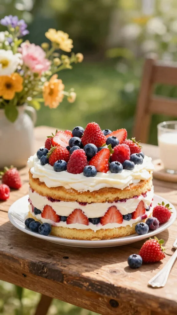 12 Summer Cake Recipes Cool, Refreshing, and Fruity - 1. Berry Bliss Cake 1