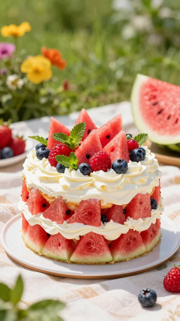 12 Summer Cake Recipes Cool, Refreshing, and Fruity - 5. Watermelon Cake 1