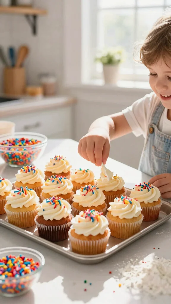 13 Baking Recipes for Kids: Fun, Easy, and Mess-Free - 11. Funfetti Cupcakes with Yogurt Frosting 1