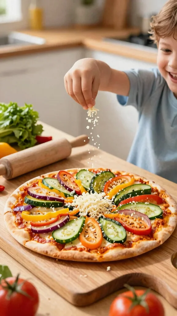 13 Baking Recipes for Kids: Fun, Easy, and Mess-Free - 6. Rainbow Veggie Pizza 1