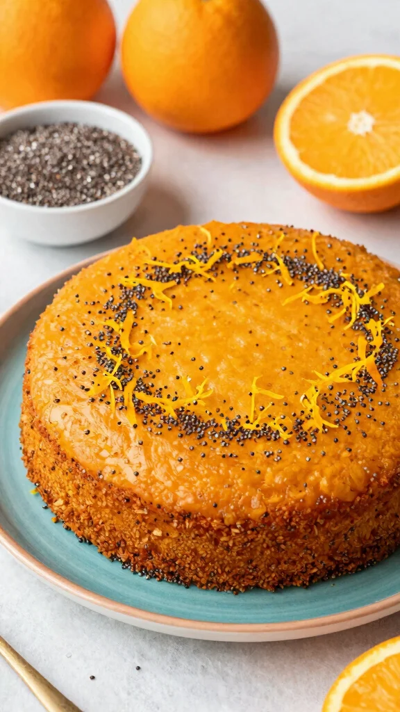 13 Low Sugar Cake Recipes That Still Taste Sweet - 6. Orange Chia Seed Cake 1