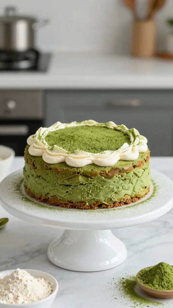 13 Low Sugar Cake Recipes That Still Taste Sweet - 8. Matcha Green Tea Cake 1
